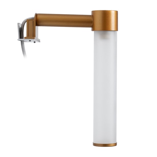 GLOBOSTAR® ELSA 60407 Μοντέρνο Φωτιστικό Τοίχου - Απλίκα Καθρέπτη Μπάνιου με Ντουί 1 x G9 AC 220-240V IP44 - Χάλκινο & Λευκό - Μ3.5 x Π13.5 x Υ20cm