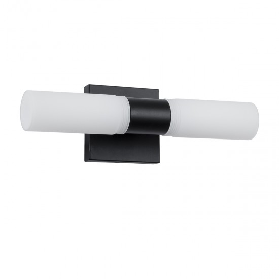 GLOBOSTAR® ANAIS 60408 Μοντέρνο Φωτιστικό Τοίχου - Απλίκα Καθρέπτη Μπάνιου με Ντουί 2 x G9 AC 220-240V IP44 - Μαύρο Ματ & Λευκό - Μ34 x Π12 x Υ11cm