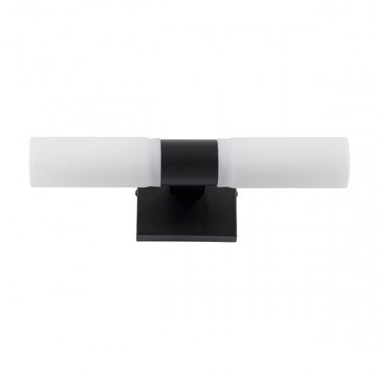 GLOBOSTAR® ANAIS 60408 Μοντέρνο Φωτιστικό Τοίχου - Απλίκα Καθρέπτη Μπάνιου με Ντουί 2 x G9 AC 220-240V IP44 - Μαύρο Ματ & Λευκό - Μ34 x Π12 x Υ11cm