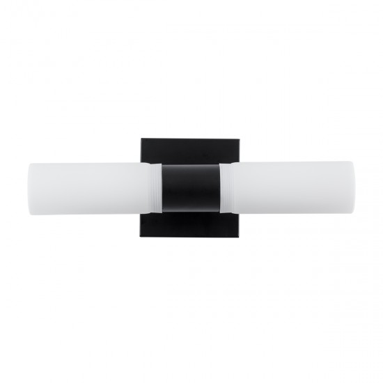 GLOBOSTAR® ANAIS 60408 Μοντέρνο Φωτιστικό Τοίχου - Απλίκα Καθρέπτη Μπάνιου με Ντουί 2 x G9 AC 220-240V IP44 - Μαύρο Ματ & Λευκό - Μ34 x Π12 x Υ11cm