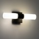GLOBOSTAR® ANAIS 60408 Μοντέρνο Φωτιστικό Τοίχου - Απλίκα Καθρέπτη Μπάνιου με Ντουί 2 x G9 AC 220-240V IP44 - Μαύρο Ματ & Λευκό - Μ34 x Π12 x Υ11cm