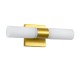 GLOBOSTAR® ANAIS 60409 Μοντέρνο Φωτιστικό Τοίχου - Απλίκα Καθρέπτη Μπάνιου με Ντουί 2 x G9 AC 220-240V IP44 - Χρυσό Βούρτσας & Λευκό - Μ34 x Π12 x Υ11cm
