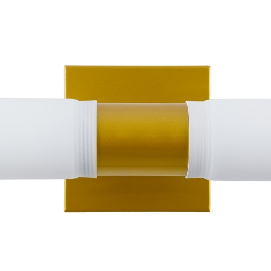 GLOBOSTAR® ANAIS 60409 Μοντέρνο Φωτιστικό Τοίχου - Απλίκα Καθρέπτη Μπάνιου με Ντουί 2 x G9 AC 220-240V IP44 - Χρυσό Βούρτσας & Λευκό - Μ34 x Π12 x Υ11cm