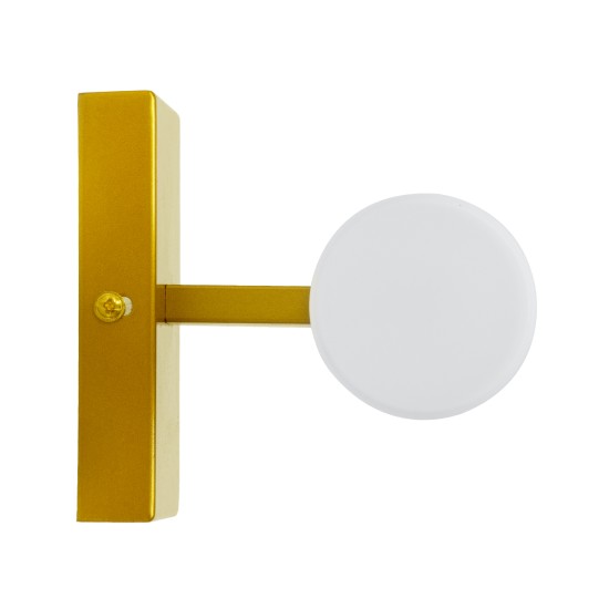 GLOBOSTAR® ANAIS 60409 Μοντέρνο Φωτιστικό Τοίχου - Απλίκα Καθρέπτη Μπάνιου με Ντουί 2 x G9 AC 220-240V IP44 - Χρυσό Βούρτσας & Λευκό - Μ34 x Π12 x Υ11cm