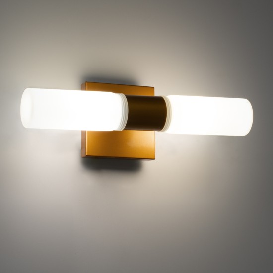GLOBOSTAR® ANAIS 60411 Μοντέρνο Φωτιστικό Τοίχου - Απλίκα Καθρέπτη Μπάνιου με Ντουί 2 x G9 AC 220-240V Αδιάβροχο IP44 - Χάλκινο & Λευκό - Μ34 x Π12 x Υ11cm GLOBOSTAR® ANAIS 60411 Μοντέρνο Φωτιστικό Τοίχου - Απλίκα Καθρέπτη Μπάνιου με Ντουί 2 x G9 AC 220-240V Αδιάβροχο IP44 - Χάλκινο & Λευκό - Μ34 x Π12 x Υ11cm