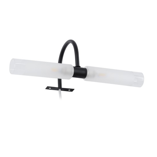 GLOBOSTAR® FLORA 60412 Μοντέρνο Φωτιστικό Τοίχου - Απλίκα Καθρέπτη Μπάνιου με Ντουί 2 x G9 AC 220-240V Αδιάβροχο IP44 - Μαύρο Ματ - Μ31 x Π13 x Υ12cm