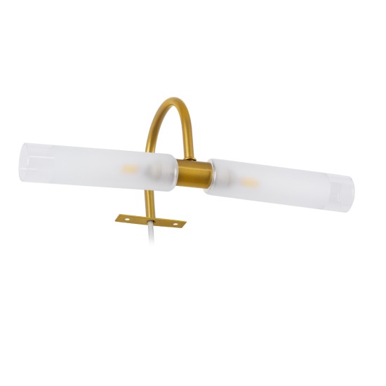 GLOBOSTAR® FLORA 60413 Μοντέρνο Φωτιστικό Τοίχου - Απλίκα Καθρέπτη Μπάνιου με Ντουί 2 x G9 AC 220-240V IP44 - Χρυσό & Λευκό - Μ31 x Π13 x Υ12cm