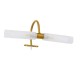 GLOBOSTAR® FLORA 60413 Μοντέρνο Φωτιστικό Τοίχου - Απλίκα Καθρέπτη Μπάνιου με Ντουί 2 x G9 AC 220-240V IP44 - Χρυσό & Λευκό - Μ31 x Π13 x Υ12cm