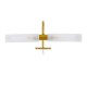 GLOBOSTAR® FLORA 60413 Μοντέρνο Φωτιστικό Τοίχου - Απλίκα Καθρέπτη Μπάνιου με Ντουί 2 x G9 AC 220-240V IP44 - Χρυσό & Λευκό - Μ31 x Π13 x Υ12cm