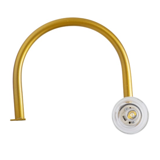 GLOBOSTAR® FLORA 60413 Μοντέρνο Φωτιστικό Τοίχου - Απλίκα Καθρέπτη Μπάνιου με Ντουί 2 x G9 AC 220-240V IP44 - Χρυσό & Λευκό - Μ31 x Π13 x Υ12cm