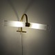 GLOBOSTAR® FLORA 60413 Μοντέρνο Φωτιστικό Τοίχου - Απλίκα Καθρέπτη Μπάνιου με Ντουί 2 x G9 AC 220-240V IP44 - Χρυσό & Λευκό - Μ31 x Π13 x Υ12cm