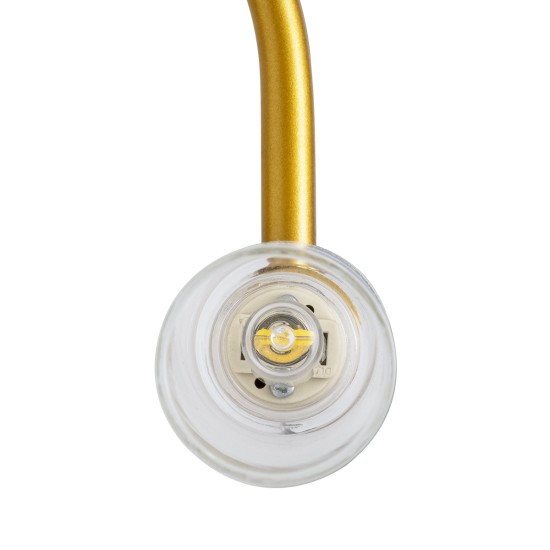 GLOBOSTAR® PAOLA 60417 Μοντέρνο Φωτιστικό Τοίχου - Απλίκα Καθρέπτη Μπάνιου με Ντουί 2 x G9 AC 220-240V IP44 - Χρυσό Βούρτσας & Λευκό - Μ31 x Π16 x Υ15cm