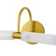 GLOBOSTAR® PAOLA 60417 Μοντέρνο Φωτιστικό Τοίχου - Απλίκα Καθρέπτη Μπάνιου με Ντουί 2 x G9 AC 220-240V IP44 - Χρυσό Βούρτσας & Λευκό - Μ31 x Π16 x Υ15cm