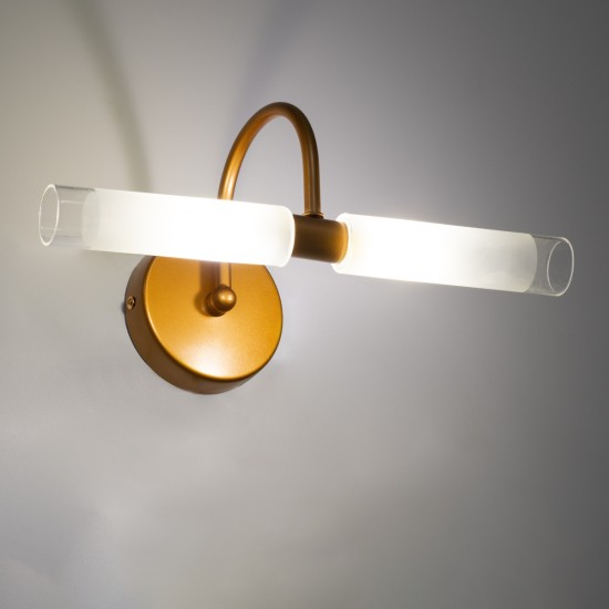 GLOBOSTAR® PAOLA 60419 Μοντέρνο Φωτιστικό Τοίχου - Απλίκα Καθρέπτη Μπάνιου με Ντουί 2 x G9 AC 220-240V Αδιάβροχο IP44 - Χάλκινο & Λευκό - Μ31 x Π16 x Υ15cm GLOBOSTAR® PAOLA 60419 Μοντέρνο Φωτιστικό Τοίχου - Απλίκα Καθρέπτη Μπάνιου με Ντουί 2 x G9 AC 220-240V Αδιάβροχο IP44 - Χάλκινο & Λευκό - Μ31 x Π16 x Υ15cm
