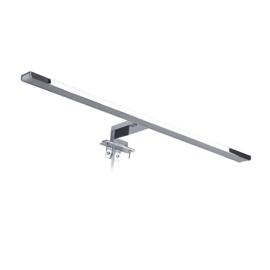 GLOBOSTAR® NINA 60422 Μοντέρνο Φωτιστικό Τοίχου - Απλίκα Καθρέπτη Μπάνιου LED 12W 1400lm 120° AC 220-240V IP44 Φυσικό Λευκό 4500K - Lumileds SMD Chip & TÜV SÜD Driver - Νίκελ Χρώμιο - Μ60 x Π10.5 x Υ4cm - 3 Χρόνια Εγγύηση