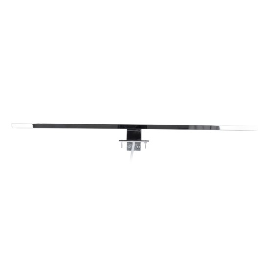 GLOBOSTAR® NINA 60422 Μοντέρνο Φωτιστικό Τοίχου - Απλίκα Καθρέπτη Μπάνιου LED 12W 1400lm 120° AC 220-240V IP44 Φυσικό Λευκό 4500K - Lumileds SMD Chip & TÜV SÜD Driver - Νίκελ Χρώμιο - Μ60 x Π10.5 x Υ4cm - 3 Χρόνια Εγγύηση
