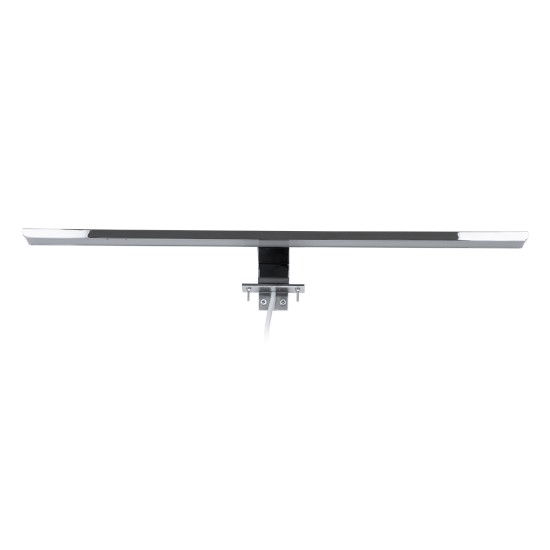 GLOBOSTAR® NINA 60422 Μοντέρνο Φωτιστικό Τοίχου - Απλίκα Καθρέπτη Μπάνιου LED 12W 1400lm 120° AC 220-240V IP44 Φυσικό Λευκό 4500K - Lumileds SMD Chip & TÜV SÜD Driver - Νίκελ Χρώμιο - Μ60 x Π10.5 x Υ4cm - 3 Χρόνια Εγγύηση