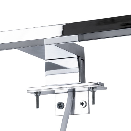 GLOBOSTAR® NINA 60422 Μοντέρνο Φωτιστικό Τοίχου - Απλίκα Καθρέπτη Μπάνιου LED 12W 1400lm 120° AC 220-240V IP44 Φυσικό Λευκό 4500K - Lumileds SMD Chip & TÜV SÜD Driver - Νίκελ Χρώμιο - Μ60 x Π10.5 x Υ4cm - 3 Χρόνια Εγγύηση