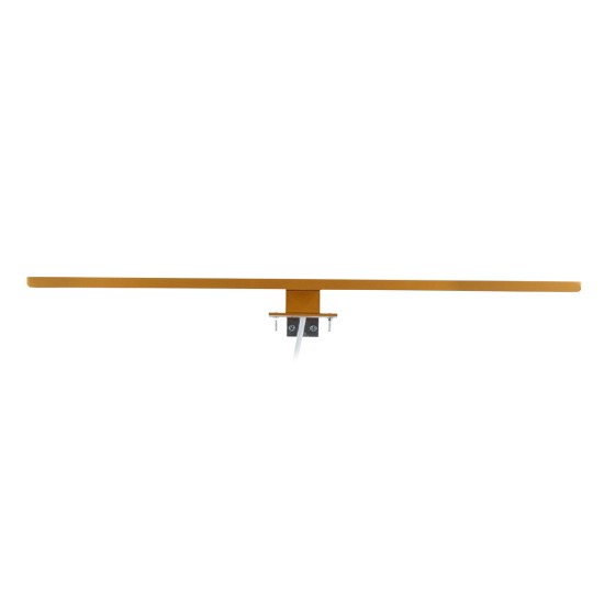 GLOBOSTAR® NINA 60423 Μοντέρνο Φωτιστικό Τοίχου - Απλίκα Καθρέπτη Μπάνιου LED 12W 1400lm 120° AC 220-240V IP44 Φυσικό Λευκό 4500K - Lumileds SMD Chip & TÜV SÜD Driver - Χρυσό Βούρτσας - Μ60 x Π10.5 x Υ4cm - 3 Χρόνια Εγγύηση