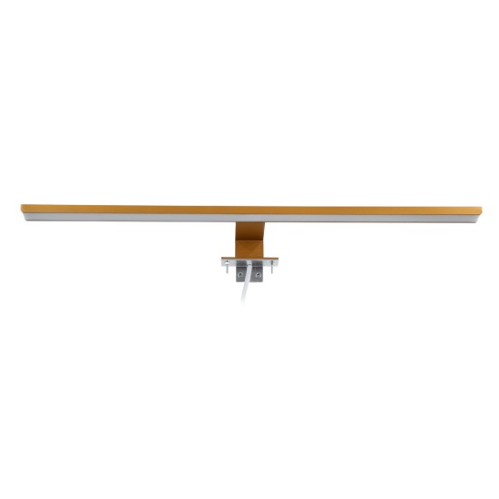 GLOBOSTAR® NINA 60423 Μοντέρνο Φωτιστικό Τοίχου - Απλίκα Καθρέπτη Μπάνιου LED 12W 1400lm 120° AC 220-240V IP44 Φυσικό Λευκό 4500K - Lumileds SMD Chip & TÜV SÜD Driver - Χρυσό Βούρτσας - Μ60 x Π10.5 x Υ4cm - 3 Χρόνια Εγγύηση