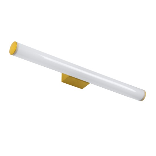 GLOBOSTAR® MABEL 60429 Μοντέρνο Φωτιστικό Τοίχου - Απλίκα Καθρέπτη Μπάνιου LED 12W 1400lm 270° AC 220-240V Αδιάβροχο IP44 Φυσικό Λευκό 4500K - Lumileds SMD Chip & TÜV SÜD Driver - Σατινέ Χρυσό Βούρτσας - Μ60 x Π10 x Υ5cm - 3 Χρόνια Εγγύηση