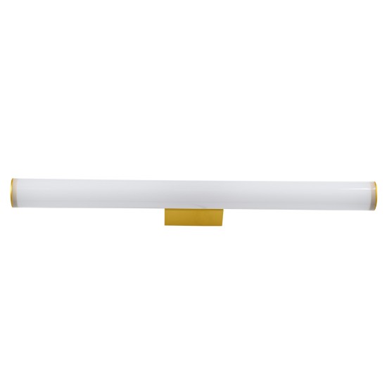 GLOBOSTAR® MABEL 60429 Μοντέρνο Φωτιστικό Τοίχου - Απλίκα Καθρέπτη Μπάνιου LED 12W 1400lm 270° AC 220-240V Αδιάβροχο IP44 Φυσικό Λευκό 4500K - Lumileds SMD Chip & TÜV SÜD Driver - Σατινέ Χρυσό Βούρτσας - Μ60 x Π10 x Υ5cm - 3 Χρόνια Εγγύηση