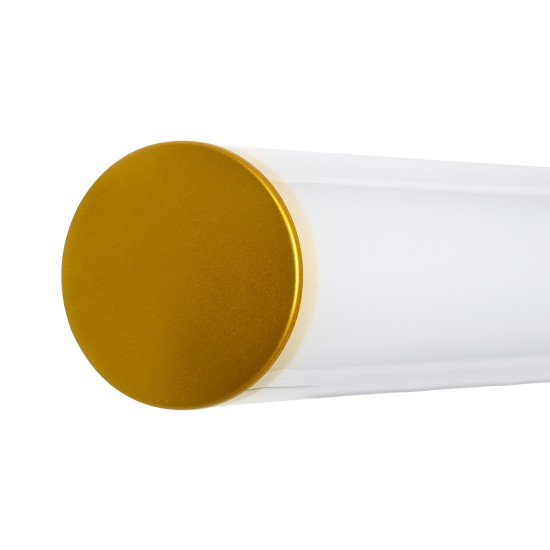 GLOBOSTAR® MABEL 60429 Μοντέρνο Φωτιστικό Τοίχου - Απλίκα Καθρέπτη Μπάνιου LED 12W 1400lm 270° AC 220-240V Αδιάβροχο IP44 Φυσικό Λευκό 4500K - Lumileds SMD Chip & TÜV SÜD Driver - Σατινέ Χρυσό Βούρτσας - Μ60 x Π10 x Υ5cm - 3 Χρόνια Εγγύηση
