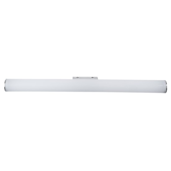 GLOBOSTAR® MABEL 60430 Μοντέρνο Φωτιστικό Τοίχου - Απλίκα Καθρέπτη Μπάνιου LED 12W 1400lm 240° AC 220-240V IP44 Φυσικό Λευκό 4500K - Lumileds SMD Chip & TÜV SÜD Driver - Νίκελ Χρώμιο - Μ60 x Π10 x Υ5cm - 3 Χρόνια Εγγύηση