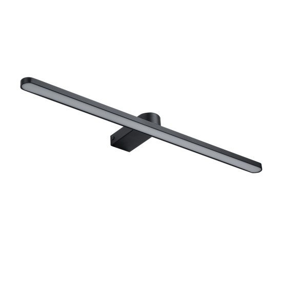 GLOBOSTAR® MEGAN 60448 Μοντέρνο Φωτιστικό Τοίχου - Απλίκα Καθρέπτη Μπάνιου LED 12W 1400lm 120° AC 220-240V IP44 Φυσικό Λευκό 4500K - Lumileds SMD Chip & TÜV SÜD Driver - Μαύρο Ματ - Μ60 x Π12 x Υ4cm - 3 Χρόνια Εγγύηση