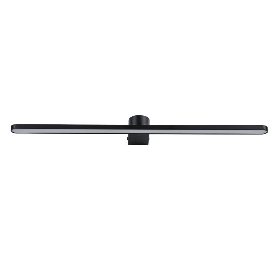 GLOBOSTAR® MEGAN 60448 Μοντέρνο Φωτιστικό Τοίχου - Απλίκα Καθρέπτη Μπάνιου LED 12W 1400lm 120° AC 220-240V IP44 Φυσικό Λευκό 4500K - Lumileds SMD Chip & TÜV SÜD Driver - Μαύρο Ματ - Μ60 x Π12 x Υ4cm - 3 Χρόνια Εγγύηση