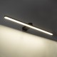 GLOBOSTAR® MEGAN 60448 Μοντέρνο Φωτιστικό Τοίχου - Απλίκα Καθρέπτη Μπάνιου LED 12W 1400lm 120° AC 220-240V IP44 Φυσικό Λευκό 4500K - Lumileds SMD Chip & TÜV SÜD Driver - Μαύρο Ματ - Μ60 x Π12 x Υ4cm - 3 Χρόνια Εγγύηση
