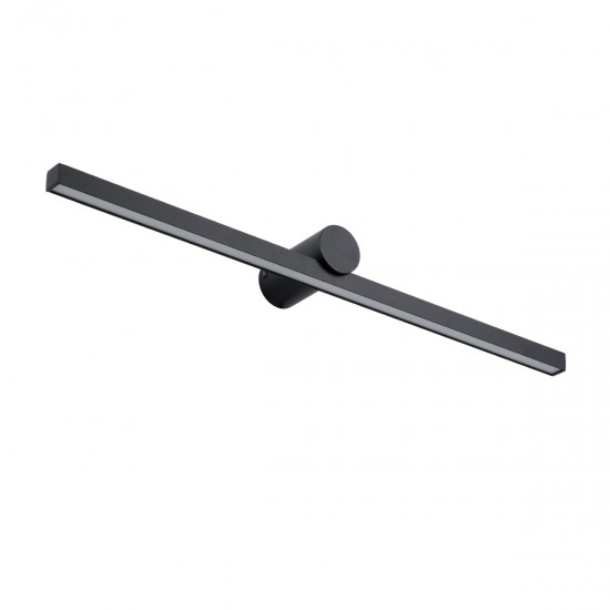 GLOBOSTAR® ROSA 60450 Μοντέρνο Φωτιστικό Τοίχου - Απλίκα Καθρέπτη Μπάνιου LED 12W 1400lm 120° AC 220-240V IP20 Φυσικό Λευκό 4500K - Lumileds SMD Chip & TÜV SÜD Driver - Μαύρο Ματ - Μ60 x Π15 x Υ7cm - 3 Χρόνια Εγγύηση