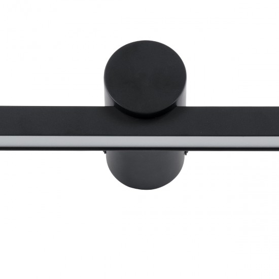 GLOBOSTAR® ROSA 60450 Μοντέρνο Φωτιστικό Τοίχου - Απλίκα Καθρέπτη Μπάνιου LED 12W 1400lm 120° AC 220-240V IP20 Φυσικό Λευκό 4500K - Lumileds SMD Chip & TÜV SÜD Driver - Μαύρο Ματ - Μ60 x Π15 x Υ7cm - 3 Χρόνια Εγγύηση