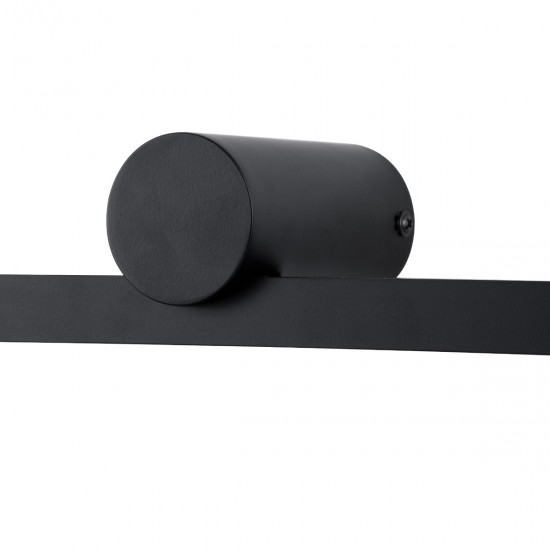 GLOBOSTAR® ROSA 60450 Μοντέρνο Φωτιστικό Τοίχου - Απλίκα Καθρέπτη Μπάνιου LED 12W 1400lm 120° AC 220-240V IP20 Φυσικό Λευκό 4500K - Lumileds SMD Chip & TÜV SÜD Driver - Μαύρο Ματ - Μ60 x Π15 x Υ7cm - 3 Χρόνια Εγγύηση