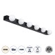 GLOBOSTAR® BELLA 60452 Μοντέρνο Φωτιστικό Τοίχου - Απλίκα Καθρέπτη Μπάνιου LED 18W 2052lm 300° AC 220-240V IP44 Φυσικό Λευκό 4500K - Bridgelux COB Chip & TÜV SÜD Driver - Μαύρο Ματ & Λευκό - Μ70 x Π11 x Υ6cm - 3 Χρόνια Εγγύηση