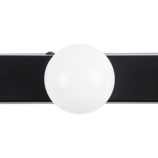 GLOBOSTAR® BELLA 60452 Μοντέρνο Φωτιστικό Τοίχου - Απλίκα Καθρέπτη Μπάνιου LED 18W 2052lm 300° AC 220-240V IP44 Φυσικό Λευκό 4500K - Bridgelux COB Chip & TÜV SÜD Driver - Μαύρο Ματ & Λευκό - Μ70 x Π11 x Υ6cm - 3 Χρόνια Εγγύηση