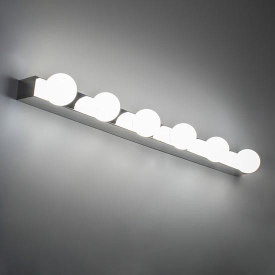 GLOBOSTAR® BELLA 60453 Μοντέρνο Φωτιστικό Τοίχου - Απλίκα Καθρέπτη Μπάνιου LED 18W 2052lm 300° AC 220-240V IP44 Φυσικό Λευκό 4500K - Bridgelux COB Chip & TÜV SÜD Driver - Ασημί & Λευκό - Μ70 x Π11 x Υ6cm - 3 Χρόνια Εγγύηση GLOBOSTAR® BELLA 60453 Μοντέρνο Φωτιστικό Τοίχου - Απλίκα Καθρέπτη Μπάνιου LED 18W 2052lm 300° AC 220-240V IP44 Φυσικό Λευκό 4500K - Bridgelux COB Chip & TÜV SÜD Driver - Ασημί & Λευκό - Μ70 x Π11 x Υ6cm - 3 Χρόνια Εγγύηση