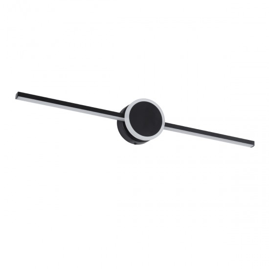 GLOBOSTAR® OPAL 60454 Μοντέρνο Φωτιστικό Τοίχου - Απλίκα Καθρέπτη Μπάνιου LED 14W 1600lm 180° AC 220-240V IP44 Φυσικό Λευκό 4500K - Lumileds SMD Chip & TÜV SÜD Driver - Μαύρο Ματ - Μ60 x Π6 x Υ10cm - 3 Χρόνια Εγγύηση
