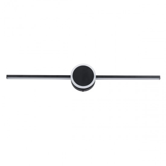 GLOBOSTAR® OPAL 60454 Μοντέρνο Φωτιστικό Τοίχου - Απλίκα Καθρέπτη Μπάνιου LED 14W 1600lm 180° AC 220-240V IP44 Φυσικό Λευκό 4500K - Lumileds SMD Chip & TÜV SÜD Driver - Μαύρο Ματ - Μ60 x Π6 x Υ10cm - 3 Χρόνια Εγγύηση