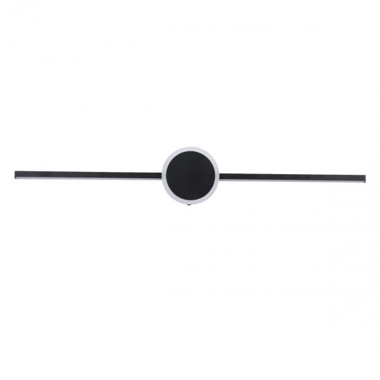 GLOBOSTAR® OPAL 60454 Μοντέρνο Φωτιστικό Τοίχου - Απλίκα Καθρέπτη Μπάνιου LED 14W 1600lm 180° AC 220-240V IP44 Φυσικό Λευκό 4500K - Lumileds SMD Chip & TÜV SÜD Driver - Μαύρο Ματ - Μ60 x Π6 x Υ10cm - 3 Χρόνια Εγγύηση