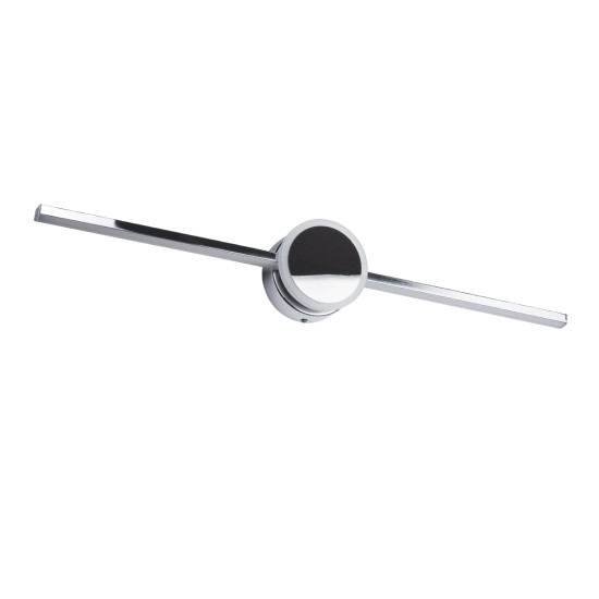 GLOBOSTAR® OPAL 60455 Μοντέρνο Φωτιστικό Τοίχου - Απλίκα Καθρέπτη Μπάνιου LED 14W 1600lm 180° AC 220-240V IP44 Φυσικό Λευκό 4500K - Lumileds SMD Chip & TÜV SÜD Driver - Νίκελ Χρώμιο - Μ60 x Π6 x Υ10cm - 3 Χρόνια Εγγύηση