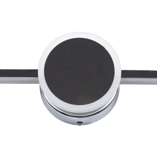GLOBOSTAR® OPAL 60455 Μοντέρνο Φωτιστικό Τοίχου - Απλίκα Καθρέπτη Μπάνιου LED 14W 1600lm 180° AC 220-240V IP44 Φυσικό Λευκό 4500K - Lumileds SMD Chip & TÜV SÜD Driver - Νίκελ Χρώμιο - Μ60 x Π6 x Υ10cm - 3 Χρόνια Εγγύηση