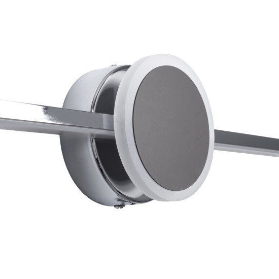 GLOBOSTAR® OPAL 60455 Μοντέρνο Φωτιστικό Τοίχου - Απλίκα Καθρέπτη Μπάνιου LED 14W 1600lm 180° AC 220-240V IP44 Φυσικό Λευκό 4500K - Lumileds SMD Chip & TÜV SÜD Driver - Νίκελ Χρώμιο - Μ60 x Π6 x Υ10cm - 3 Χρόνια Εγγύηση