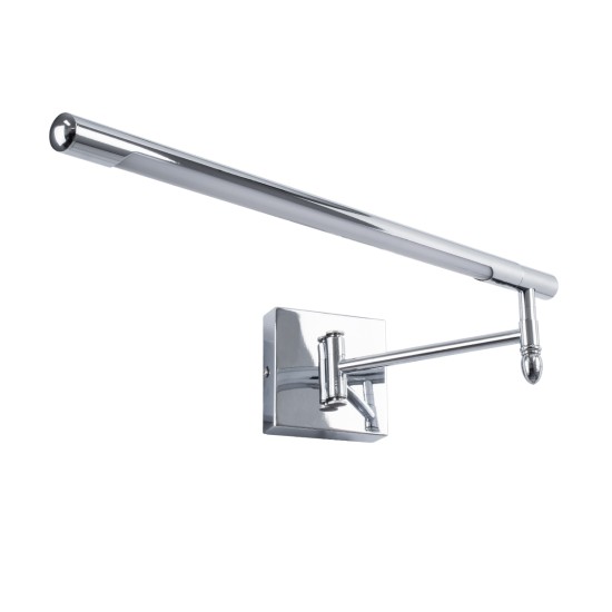 GLOBOSTAR® FRIDA 60458 Μοντέρνο Φωτιστικό Τοίχου - Απλίκα Καθρέπτη Μπάνιου LED 12W 1400lm 120° AC 220-240V IP44 Φυσικό Λευκό 4500K - Lumileds SMD Chip & TÜV SÜD Driver - Νίκελ Χρώμιο - Μ51 x Π25 x Υ10cm - 3 Χρόνια Εγγύηση