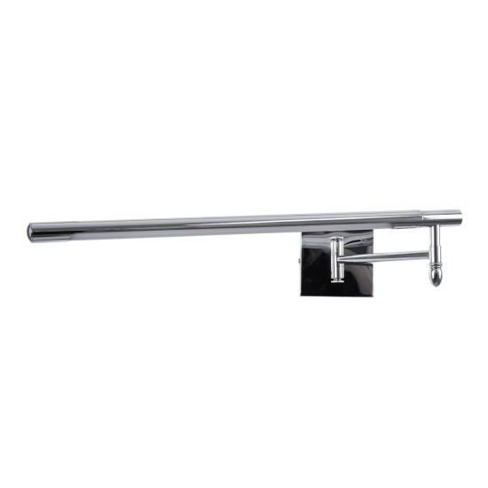 GLOBOSTAR® FRIDA 60458 Μοντέρνο Φωτιστικό Τοίχου - Απλίκα Καθρέπτη Μπάνιου LED 12W 1400lm 120° AC 220-240V IP44 Φυσικό Λευκό 4500K - Lumileds SMD Chip & TÜV SÜD Driver - Νίκελ Χρώμιο - Μ51 x Π25 x Υ10cm - 3 Χρόνια Εγγύηση