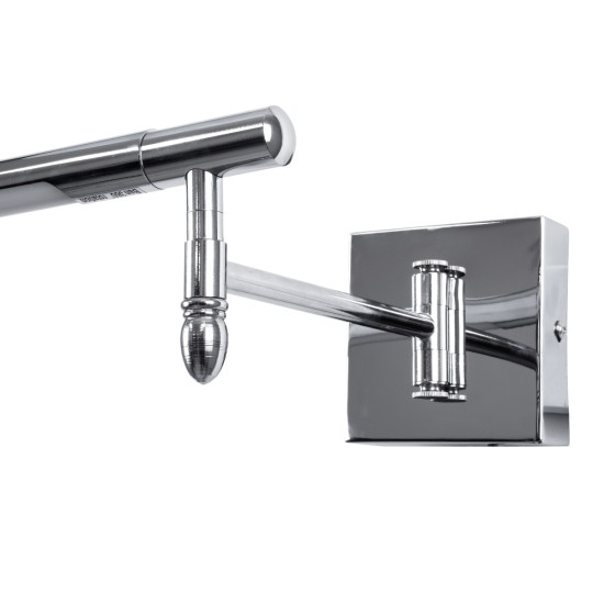 GLOBOSTAR® FRIDA 60458 Μοντέρνο Φωτιστικό Τοίχου - Απλίκα Καθρέπτη Μπάνιου LED 12W 1400lm 120° AC 220-240V IP44 Φυσικό Λευκό 4500K - Lumileds SMD Chip & TÜV SÜD Driver - Νίκελ Χρώμιο - Μ51 x Π25 x Υ10cm - 3 Χρόνια Εγγύηση