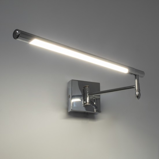 GLOBOSTAR® FRIDA 60458 Μοντέρνο Φωτιστικό Τοίχου - Απλίκα Καθρέπτη Μπάνιου LED 12W 1400lm 120° AC 220-240V IP44 Φυσικό Λευκό 4500K - Lumileds SMD Chip & TÜV SÜD Driver - Νίκελ Χρώμιο - Μ51 x Π25 x Υ10cm - 3 Χρόνια Εγγύηση