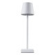 GLOBOSTAR® NEGA 60474 Μοντέρνο Επιτραπέζιο Φωτιστικό LED 2.2W 154lm 360° DC 5V με USB με Επαναφορτιζόμενη Μπαταρία Li-ion 3.7V 4000mAh IP20 Θερμό Λευκό 2700K με Αφή Dimmable - Lumileds SMD Chip - Λευκό - Μ10 x Π10 x Υ39cm - 2 Χρόνια Εγγύηση