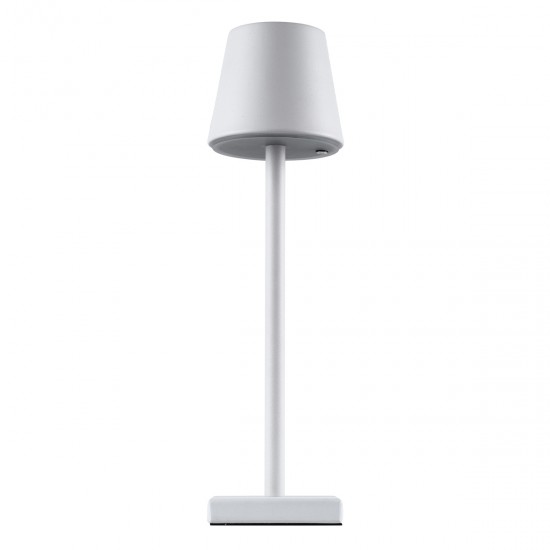 GLOBOSTAR® NEGA 60474 Μοντέρνο Επιτραπέζιο Φωτιστικό LED 2.2W 154lm 360° DC 5V με USB με Επαναφορτιζόμενη Μπαταρία Li-ion 3.7V 4000mAh IP20 Θερμό Λευκό 2700K με Αφή Dimmable - Lumileds SMD Chip - Λευκό - Μ10 x Π10 x Υ39cm - 2 Χρόνια Εγγύηση
