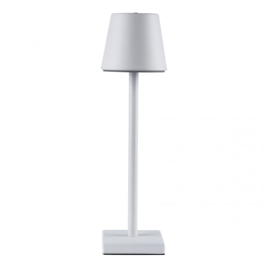 GLOBOSTAR® NEGA 60474 Μοντέρνο Επιτραπέζιο Φωτιστικό LED 2.2W 154lm 360° DC 5V με USB με Επαναφορτιζόμενη Μπαταρία Li-ion 3.7V 4000mAh IP20 Θερμό Λευκό 2700K με Αφή Dimmable - Lumileds SMD Chip - Λευκό - Μ10 x Π10 x Υ39cm - 2 Χρόνια Εγγύηση